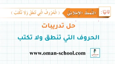 شَرْحُ وَحَلُّ تَدْرِيبَاتِ دَرْسِ (الْحُرُوفُ الَّتِي تُنْطَقُ وَلَا تُكْتَبُ) - الصَّفُّ الرَّابِعُ - مَنْهَجُ أُحِبُّ لُغَتِي.