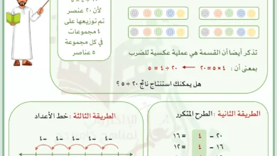 الطرق الكتابية للقسمة للصف الخامس