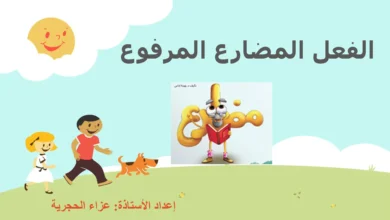 الفعل المضارع المرفوع للصف السابع