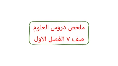 ملخص مادة العلوم للصف السابع الفصل الأول سلطنة عمان