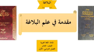 مقدمة في علم البلاغة للصف العاشر الفصل الدراسي الأول مادة اللغة العربية