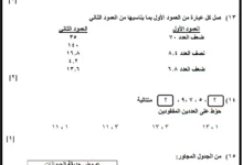 نموذج امتحان الرياضيات للصف الخامس الفصل الأول