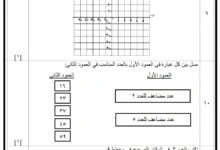 نموذج امتحان الرياضيات للصف السادس الفصل الأول