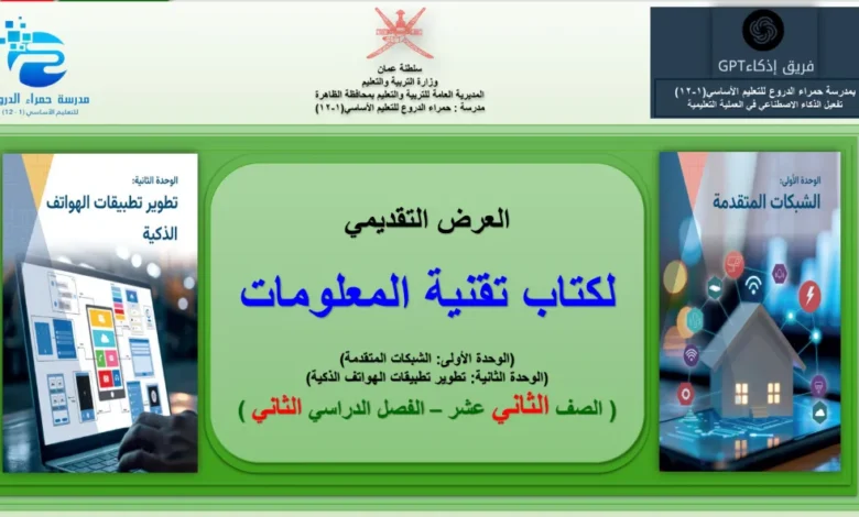 العرض التقديمي لكتاب تقنية المعلومات للصف الثاني عشر الفصل الثاني