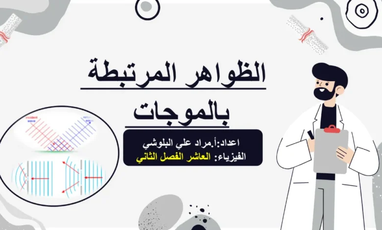ملخص درس الظواهر المرتبطة بالموجات - فيزياء صف عاشر فصل ثاني