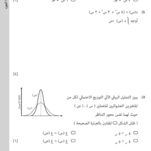 امتحان نهائي الرياضيات الأساسية دبلوم التعليم العام الصف 12 (التربية الخاصة) الفصل الثاني