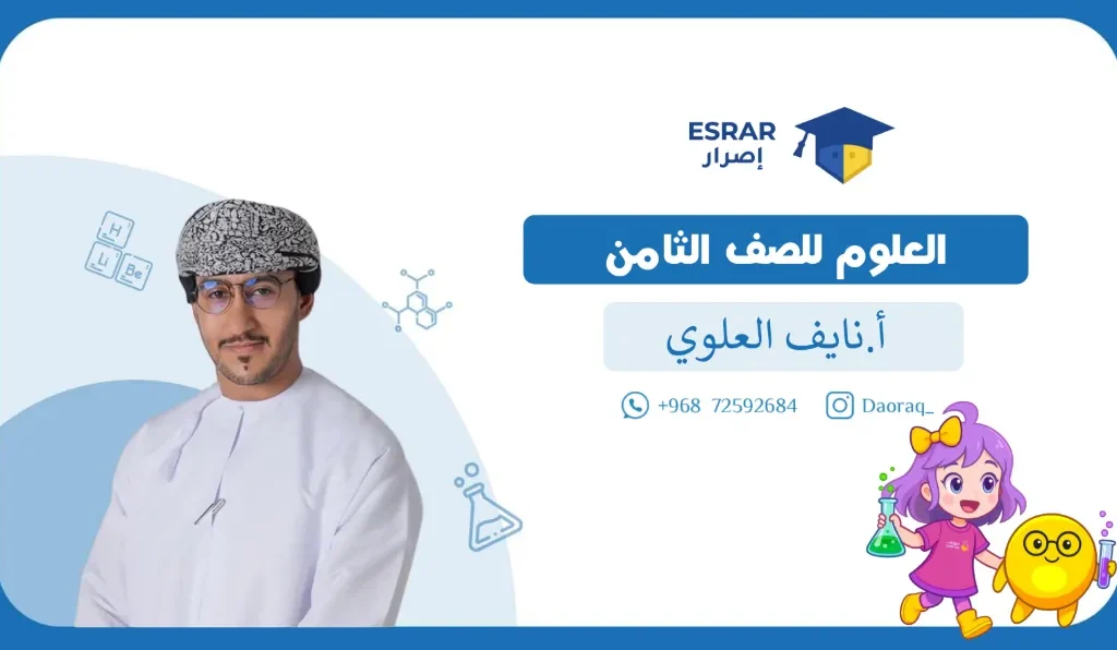 ملخص شامل لمادة العلوم للصف الثامن الفصل الثاني أ. نايف العلوي