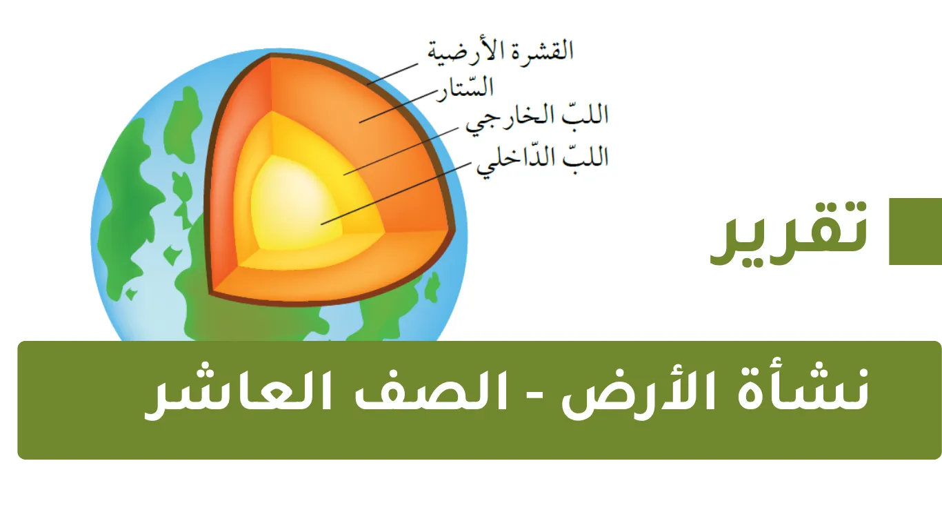 تقرير عن نشأة الأرض مادة الدراسات الاجتماعية للصف العاشر الفصل الأول