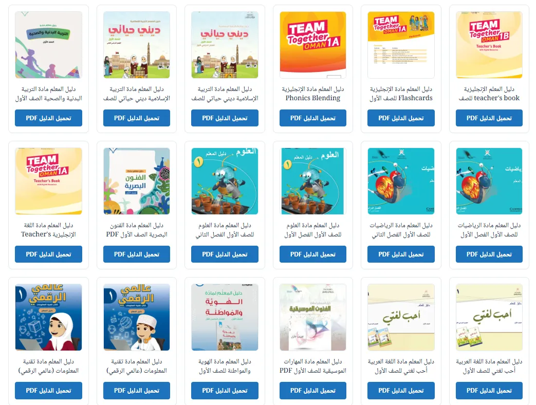 دليل المعلم للمناهج العمانية - جميع الصفوف الفصول PDF